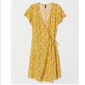 H and M Divided Yellow Floral Dress